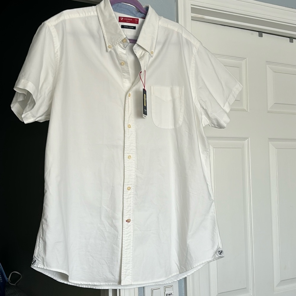 Cremieux men’s supima cotton button front shirt XXL